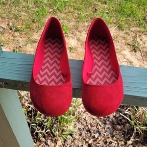 Red Felt Flats size 9